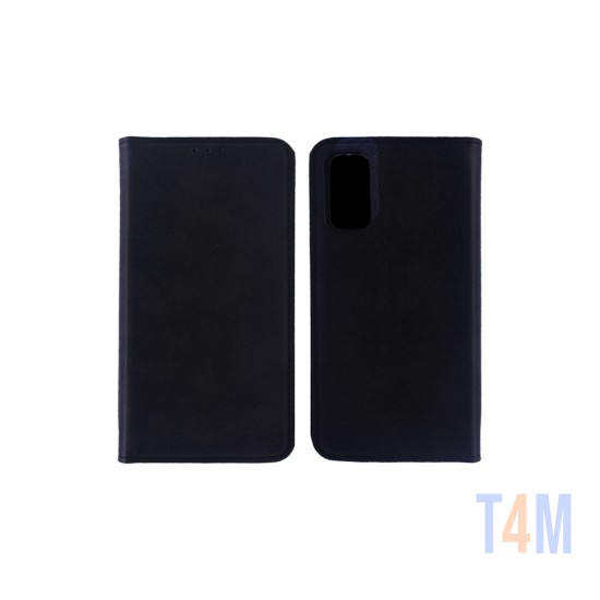 Leather Flip Cover with Internal Pocket for Samsung Galaxy S20 Black